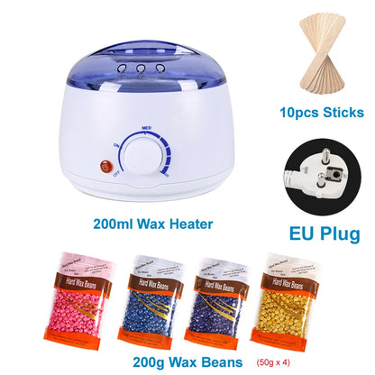 Chauffe-cire électrique pour épilation – Appareil à cire à chauffage rapide avec capacité de 200ML/500ML, conception durable en ABS et acier inoxydable