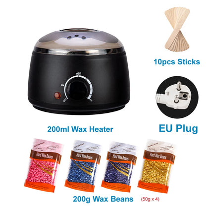 Chauffe-cire électrique pour épilation – Appareil à cire à chauffage rapide avec capacité de 200ML/500ML, conception durable en ABS et acier inoxydable