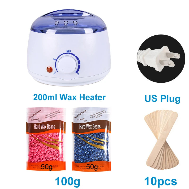 Chauffe-cire électrique pour épilation – Appareil à cire à chauffage rapide avec capacité de 200ML/500ML, conception durable en ABS et acier inoxydable