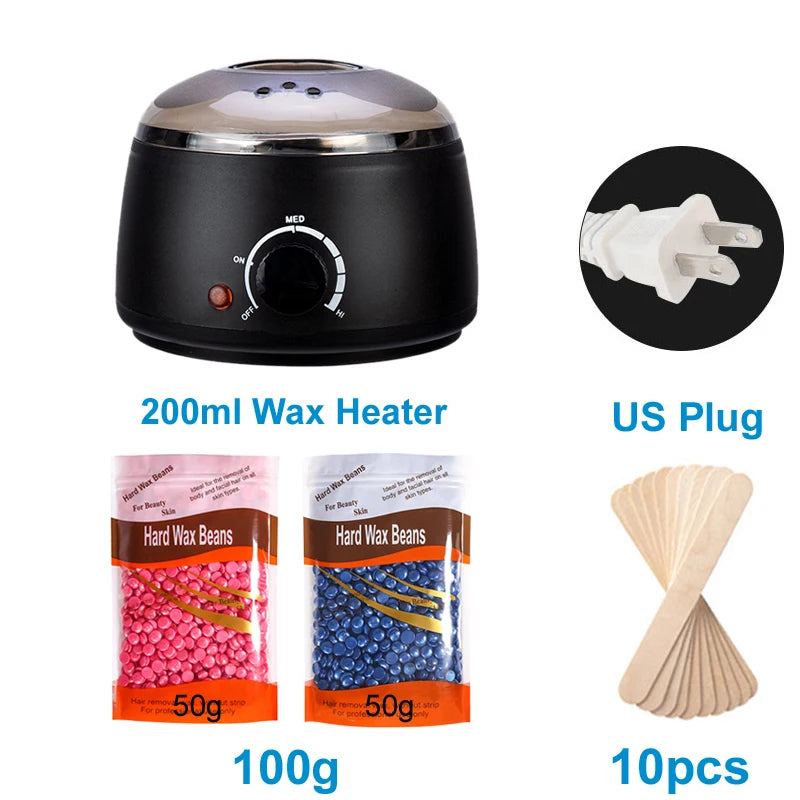 Chauffe-cire électrique pour épilation – Appareil à cire à chauffage rapide avec capacité de 200ML/500ML, conception durable en ABS et acier inoxydable