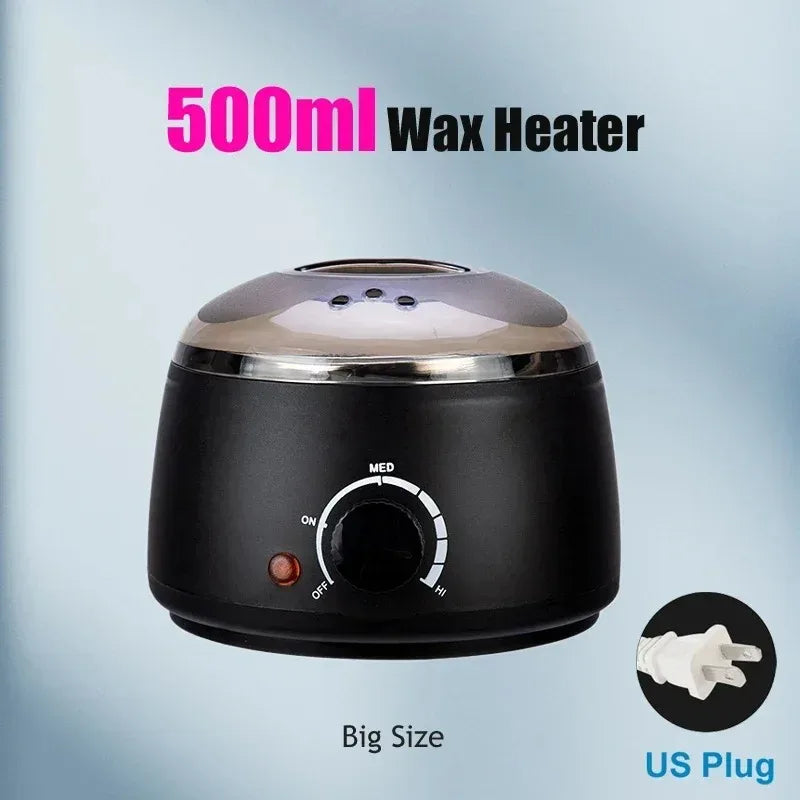 Chauffe-cire électrique pour épilation – Appareil à cire à chauffage rapide avec capacité de 200ML/500ML, conception durable en ABS et acier inoxydable