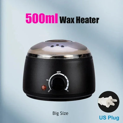 Chauffe-cire électrique pour épilation – Appareil à cire à chauffage rapide avec capacité de 200ML/500ML, conception durable en ABS et acier inoxydable