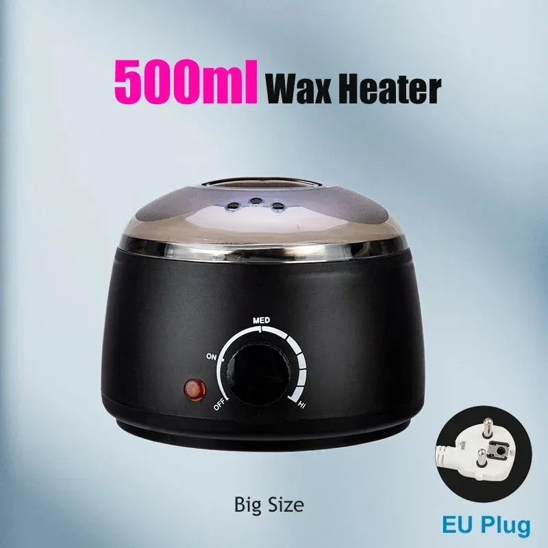 Chauffe-cire électrique pour épilation – Appareil à cire à chauffage rapide avec capacité de 200ML/500ML, conception durable en ABS et acier inoxydable