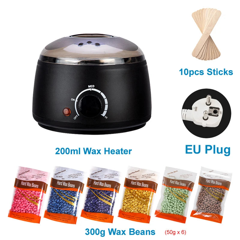 Chauffe-cire électrique pour épilation – Appareil à cire à chauffage rapide avec capacité de 200ML/500ML, conception durable en ABS et acier inoxydable