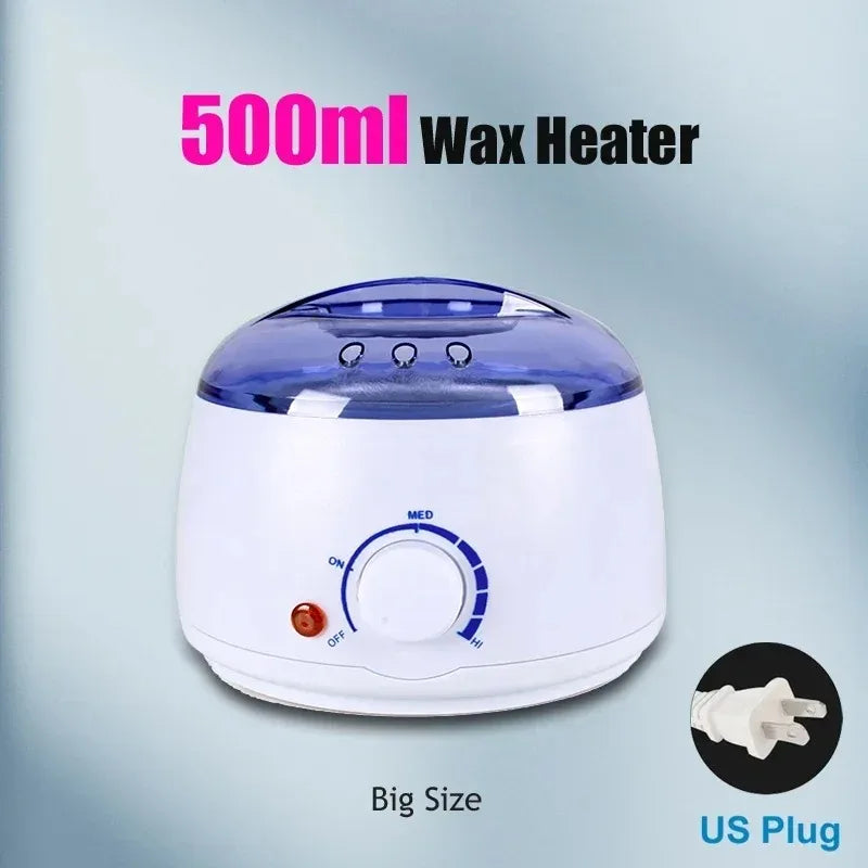 Chauffe-cire électrique pour épilation – Appareil à cire à chauffage rapide avec capacité de 200ML/500ML, conception durable en ABS et acier inoxydable
