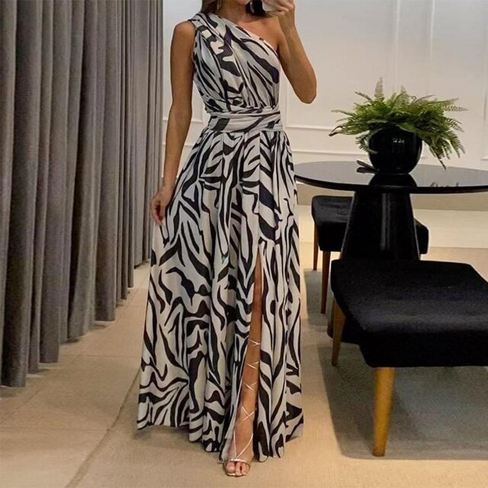 Robe longue imprimée élégante et fluide pour femmes – Tissu doux, polyvalente pour sorties et occasions spéciales