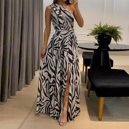 Robe longue imprimée élégante et fluide pour femmes – Tissu doux, polyvalente pour sorties et occasions spéciales
