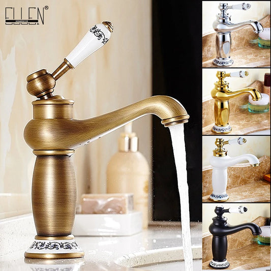 Elysian Bathroom Faucet | Antique Bronze Brass, Single Handle Design