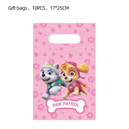 Paw Patrol Birthday Gift Set with Stickers, Bracelets, and Gift Bags for Children – 10 Pieces