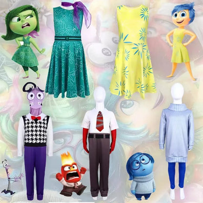 Ensemble de costumes Vice-Versa pour Halloween – Joie, Tristesse, Colère, Dégoût, Peur et Anxiété