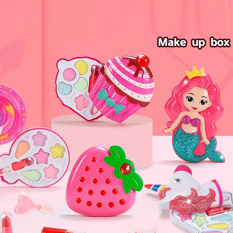 Children's Makeup Toy Set – Simulation Kit with Lipstick and Eyeshadow in Safe and Durable Plastic