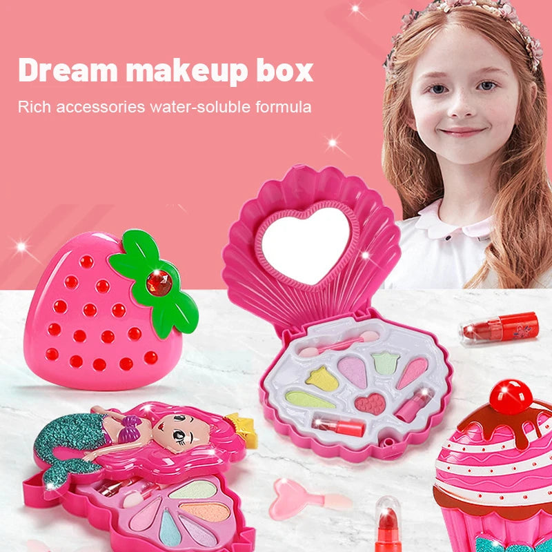 Children's Makeup Toy Set – Simulation Kit with Lipstick and Eyeshadow in Safe and Durable Plastic