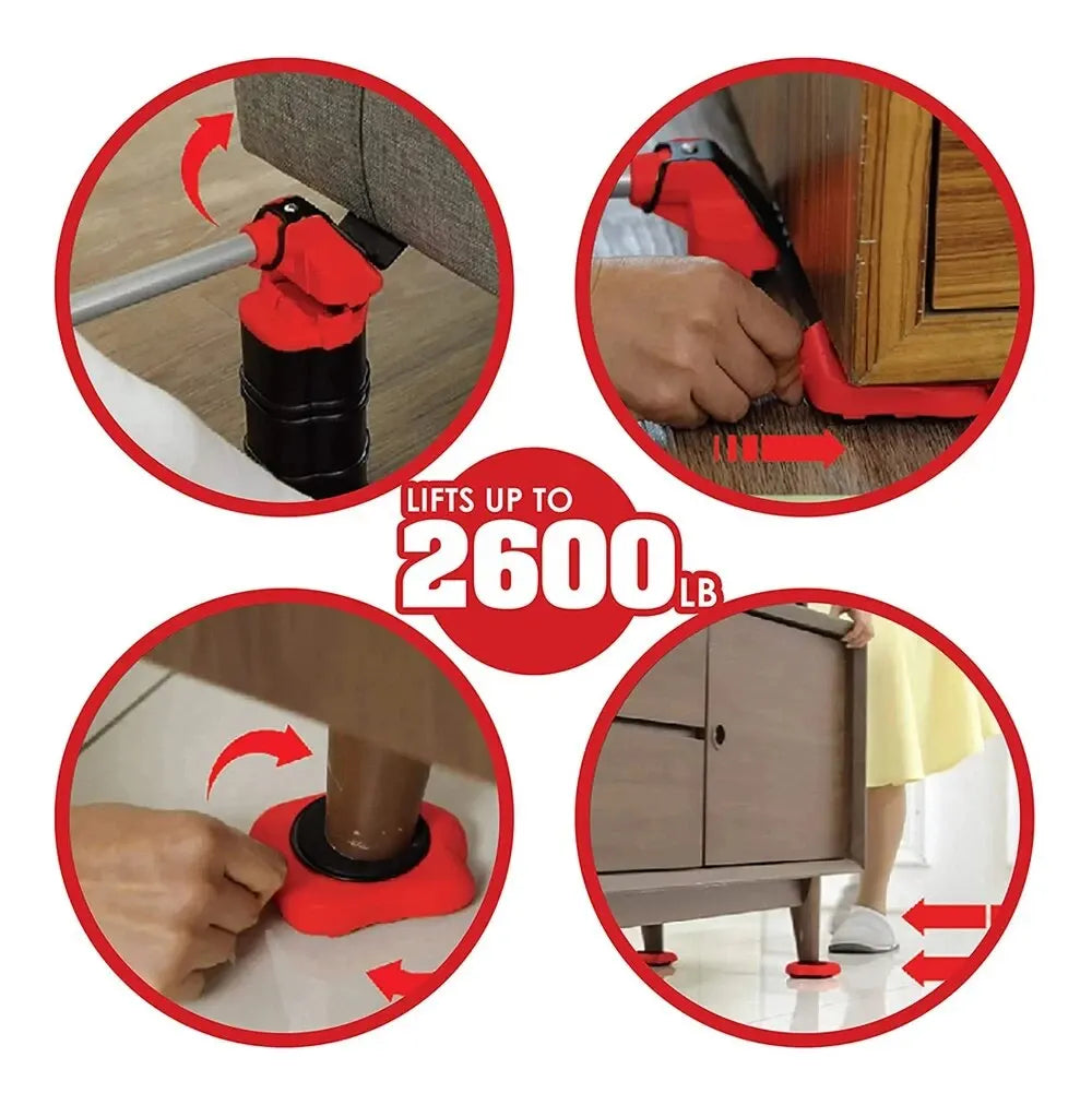 Ensemble de roulettes de transport pour meubles – Outil de levage robuste pour déménagement, capacité de 300 kg, usage intérieur et extérieur