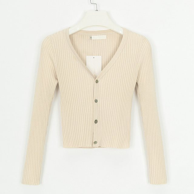 Cardigan court noir Fina | Tricot côtelé, coupe ajustée pour femmes