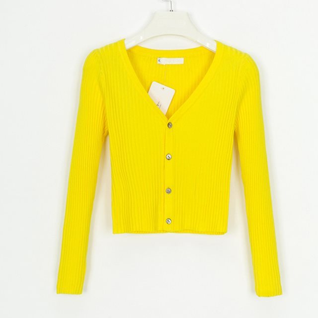 Cardigan court noir Fina | Tricot côtelé, coupe ajustée pour femmes