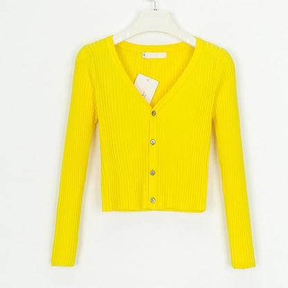 Cardigan court noir Fina | Tricot côtelé, coupe ajustée pour femmes