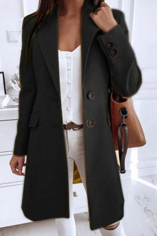 Fina Women's Trench Coat | Longline Slim Fit, Warm Polyester