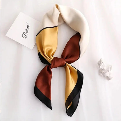 Foulard en Soie Femme Étroit avec Rayures Diagonales - Accessoire Chic et Polyvalent en Soie Luxe 1
