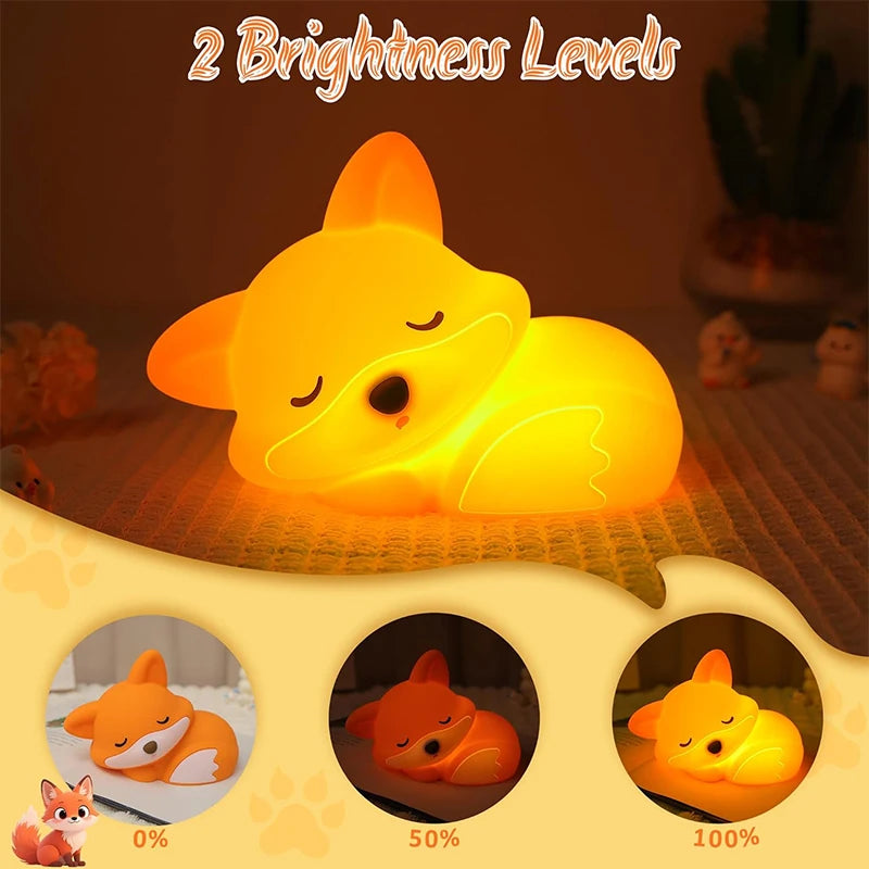 Foxy Night Light | Rechargeable Silicone Touch Lamp