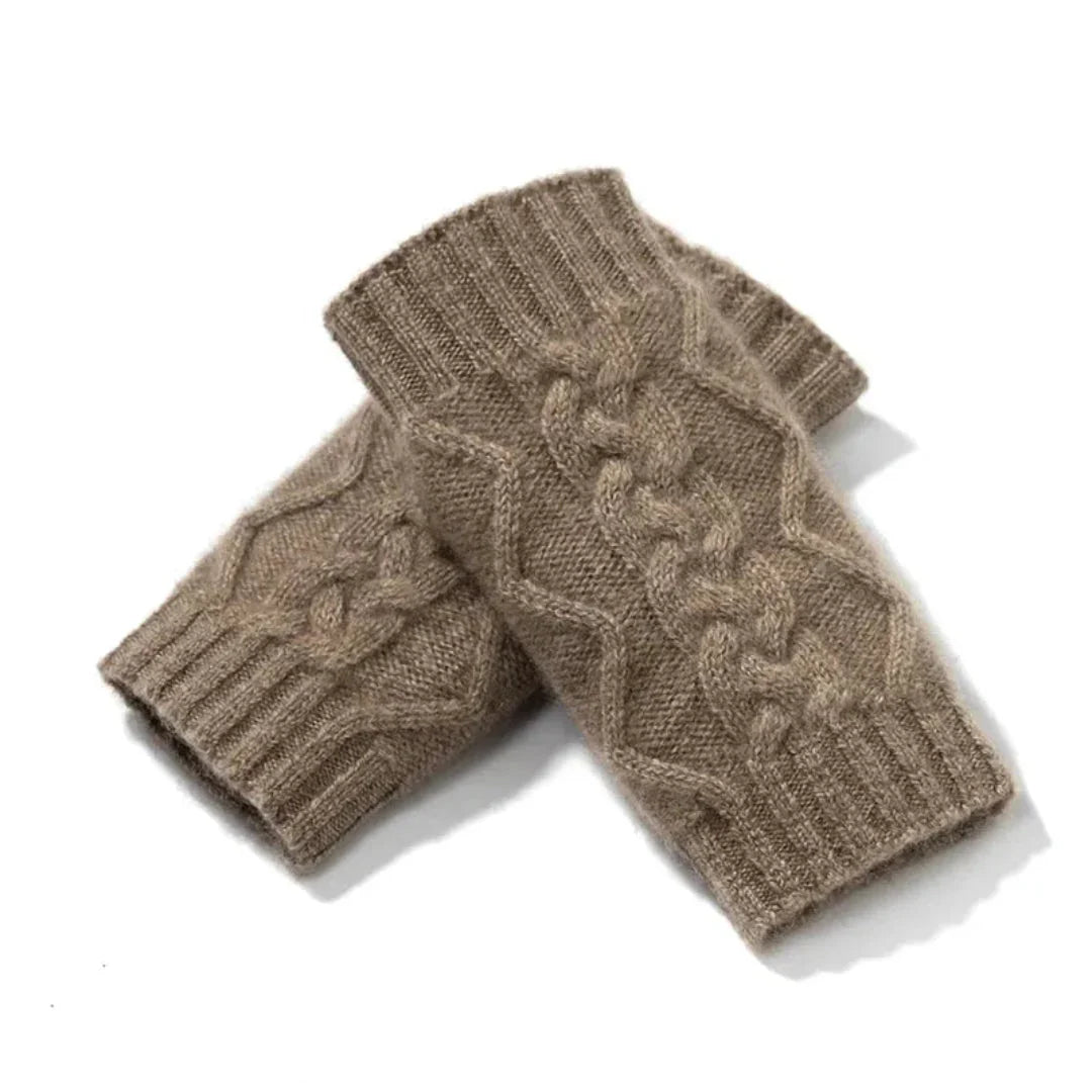 Gants Sans Doigts en Laine pour Femmes – Mitaine Femme Élegante en Tricot Torsadé pour l'Hiver 4
