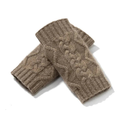Gants Sans Doigts en Laine pour Femmes – Mitaine Femme Élegante en Tricot Torsadé pour l'Hiver 4