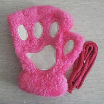 Gants Tactiles Sans Doigts en Polaire Douce pour Femmes - Design Griffes de Chat, Confort Hivernal et Liberté de Mouvement 1