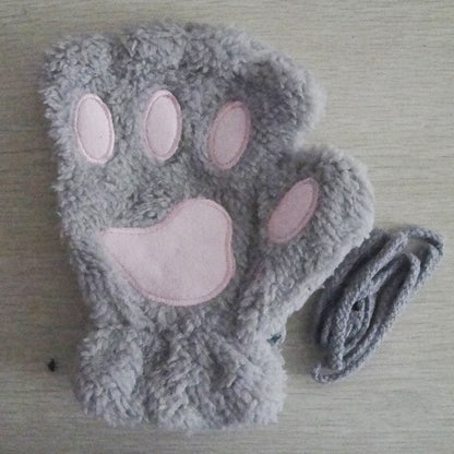 Gants Tactiles Sans Doigts en Polaire Douce pour Femmes - Design Griffes de Chat, Confort Hivernal et Liberté de Mouvement 3