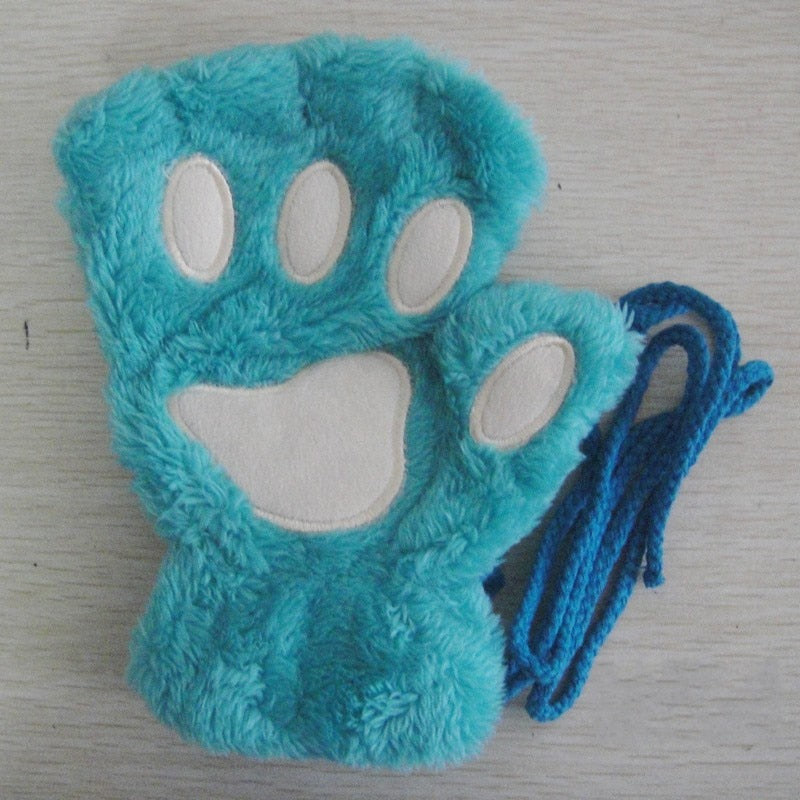 Gants Tactiles Sans Doigts en Polaire Douce pour Femmes - Design Griffes de Chat, Confort Hivernal et Liberté de Mouvement 4