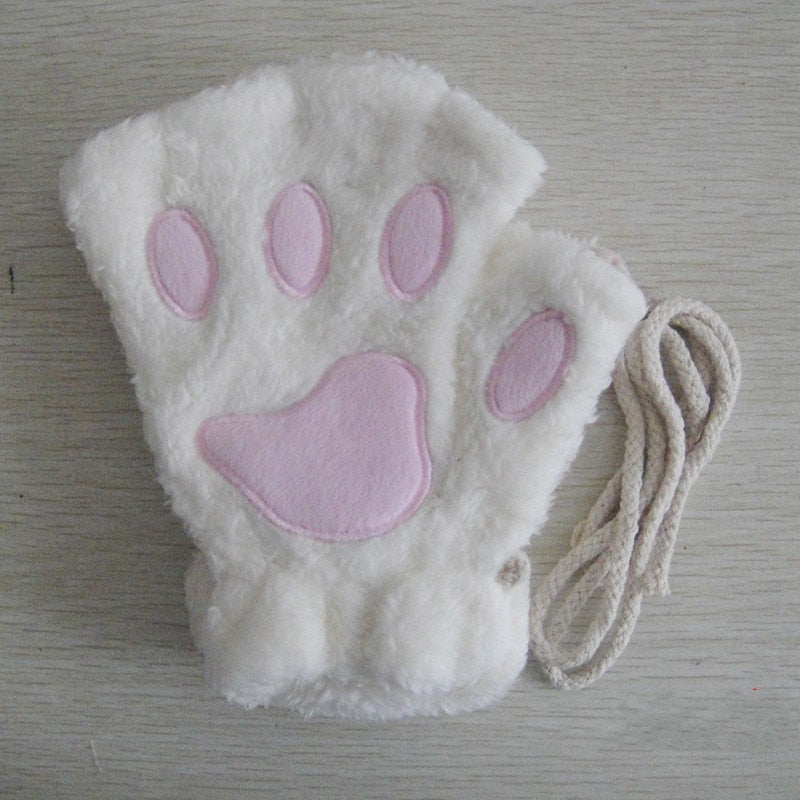 Gants Tactiles Sans Doigts en Polaire Douce pour Femmes - Design Griffes de Chat, Confort Hivernal et Liberté de Mouvement 5