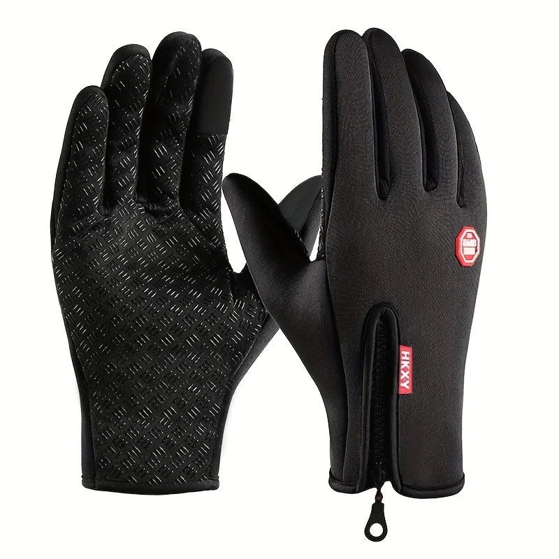 Gants d'hiver antidérapants à écran tactile pour le vélo et la conduite – Chaleur et protection contre le vent, noir, gris, bleu