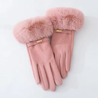 Gants en Microsuède avec Revers en Fausse Fourrure pour Femmes – Gants Isolants et Tactiles 9