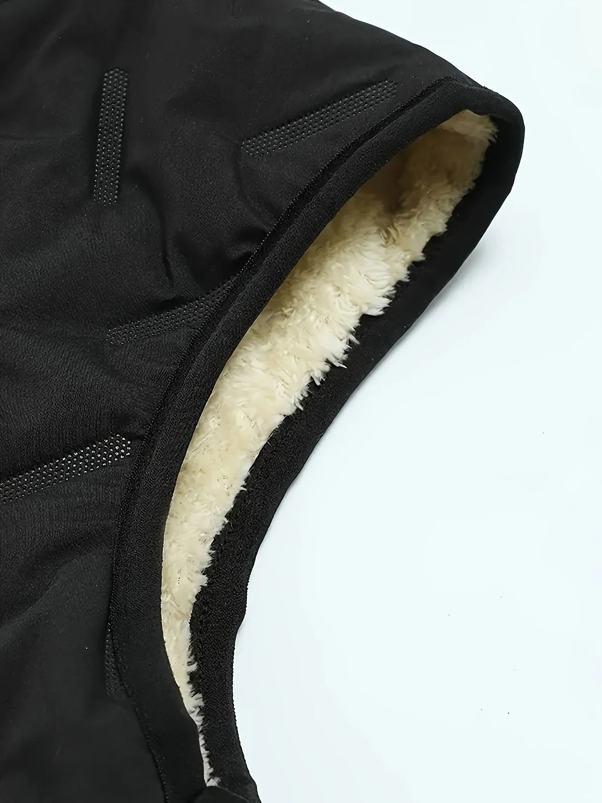 Gilet sans manches pour homme en polyester avec doublure en polaire - Col montant, poches zippées, idéal pour l'automne et l'hiver