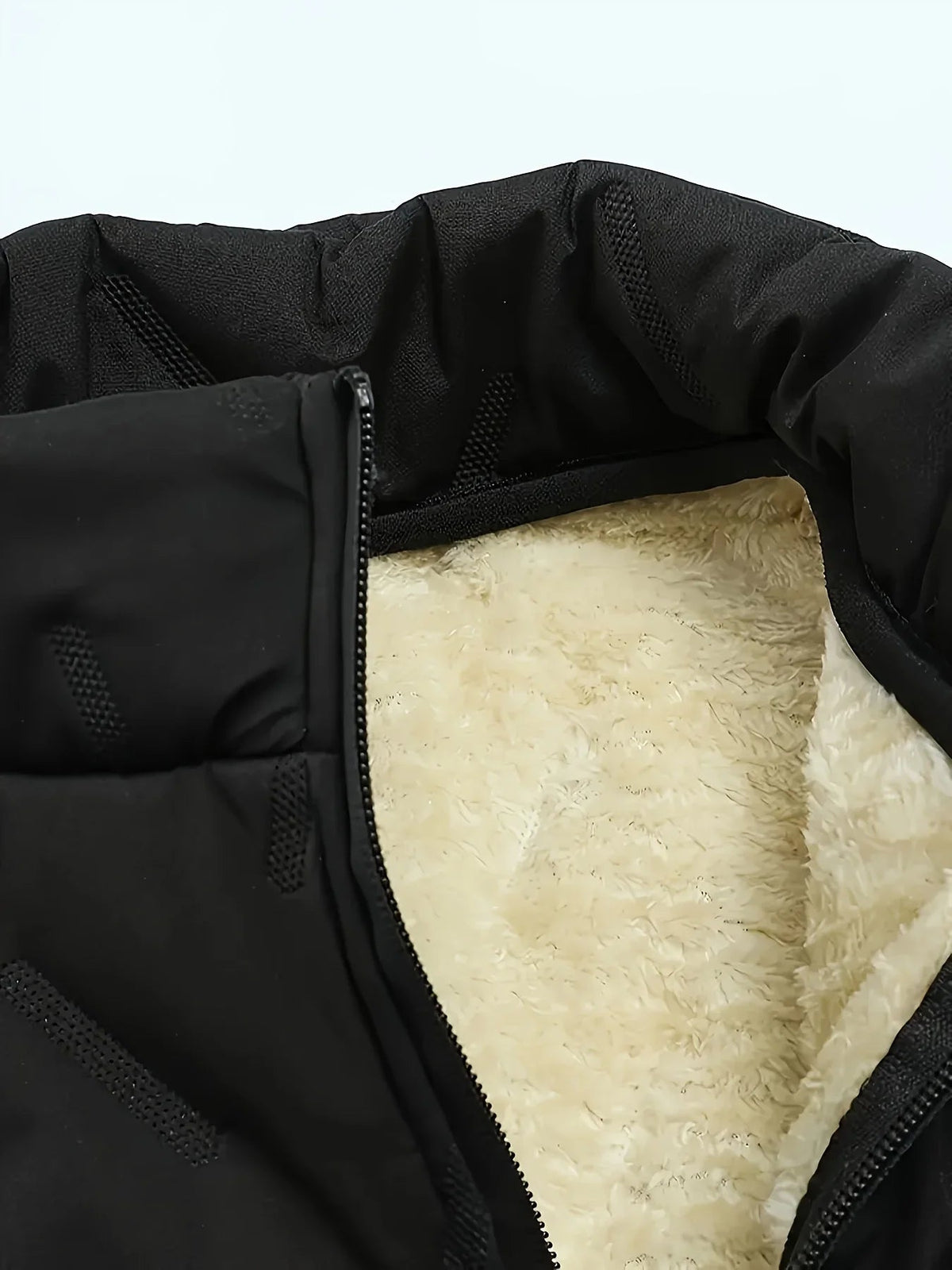 Gilet sans manches pour homme en polyester avec doublure en polaire - Col montant, poches zippées, idéal pour l'automne et l'hiver