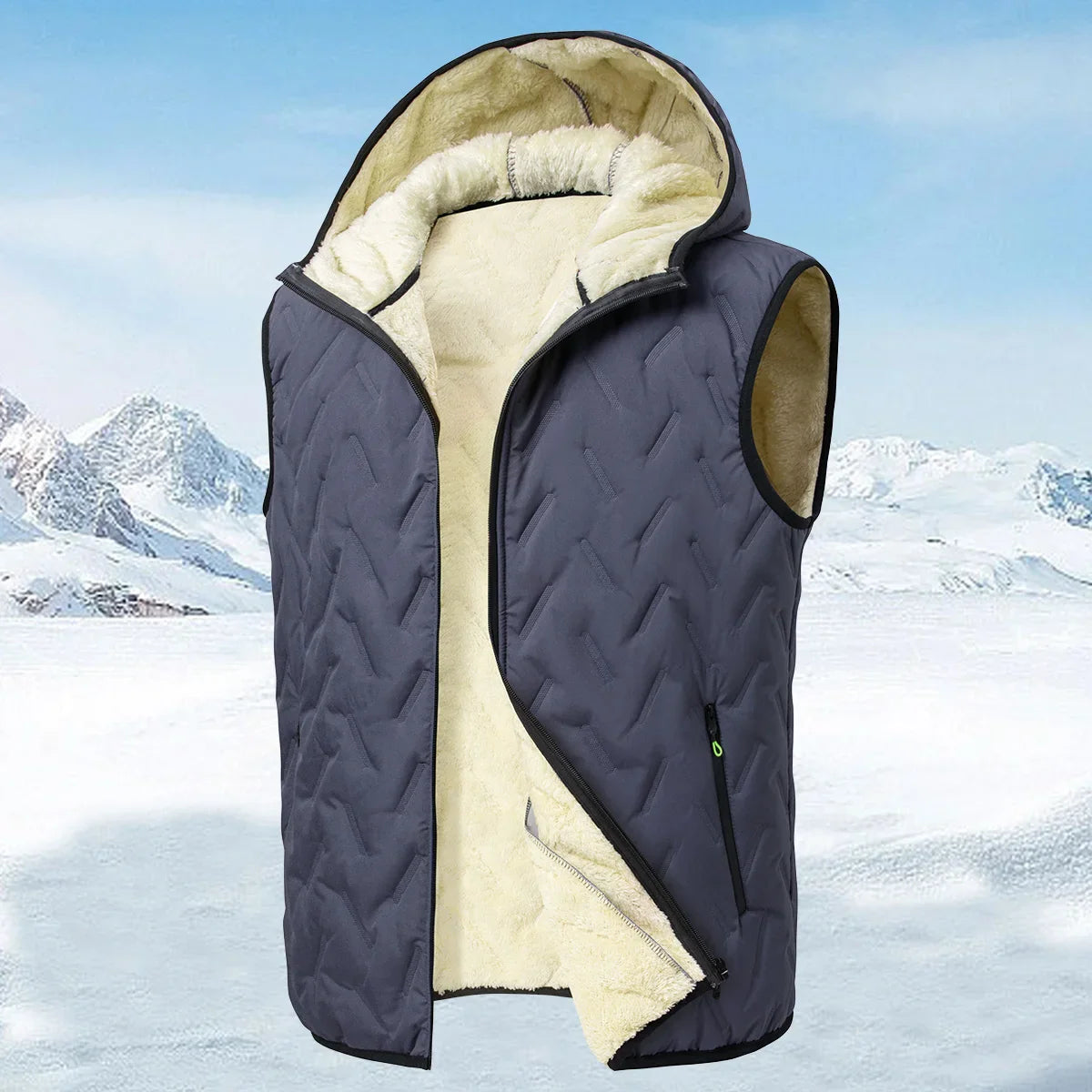 Veste sans manches à capuche pour homme avec doublure en polaire – Idéale pour l'automne et l'hiver