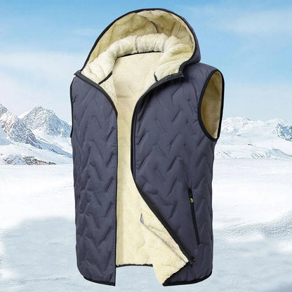 Veste sans manches à capuche pour homme avec doublure en polaire – Idéale pour l'automne et l'hiver