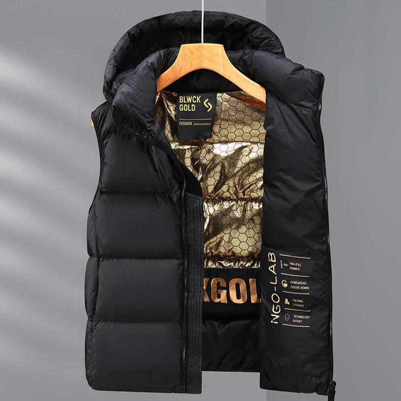 Gilet matelassé pour homme - Col mao, mélange de coton pour l'automne