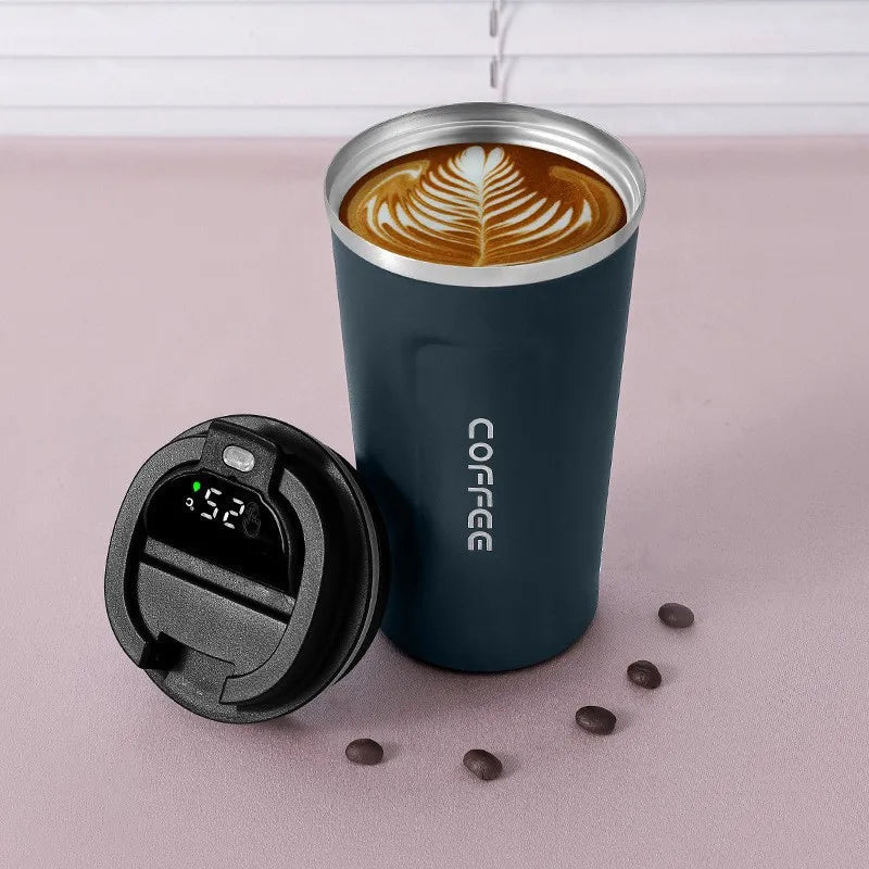 Stainless Steel Insulated Tumbler with Temperature Display – Waterproof Travel Mug 380ml 510ml