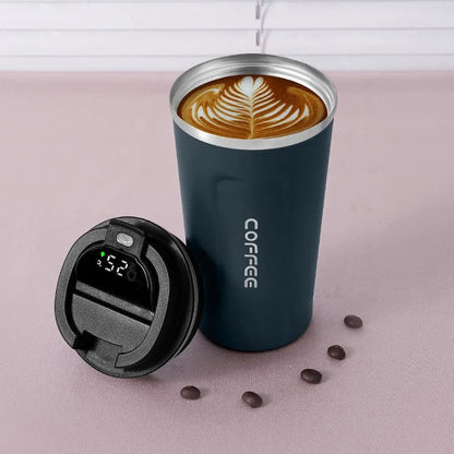 Stainless Steel Insulated Tumbler with Temperature Display – Waterproof Travel Mug 380ml 510ml