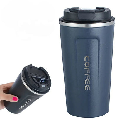 Stainless Steel Insulated Tumbler with Temperature Display – Waterproof Travel Mug 380ml 510ml