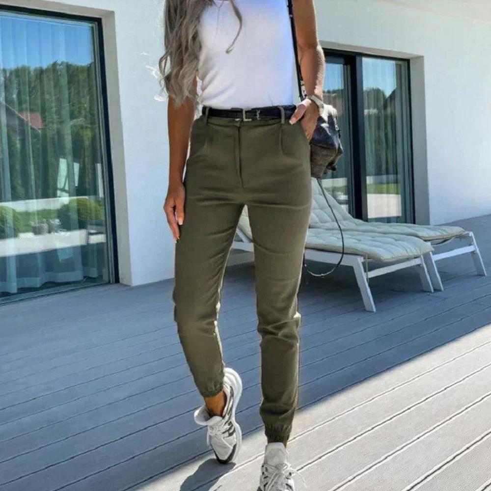Pantalon fluide pour femme, léger et élégant en kaki, noir et vert – Confort et style pour toutes les occasions