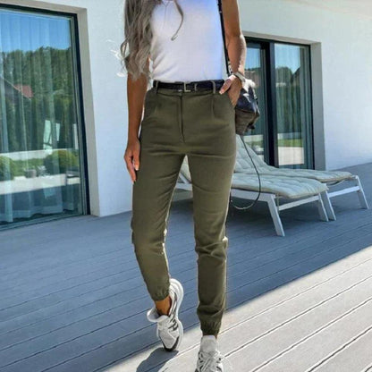Pantalon fluide pour femme, léger et élégant en kaki, noir et vert – Confort et style pour toutes les occasions