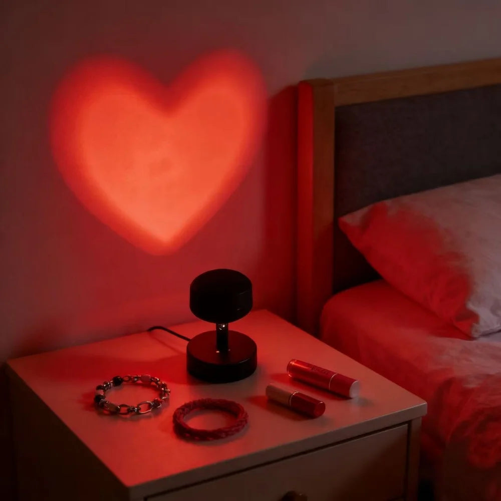 Hera LED Projector | USB Powered, Heart-Shaped Light Decor