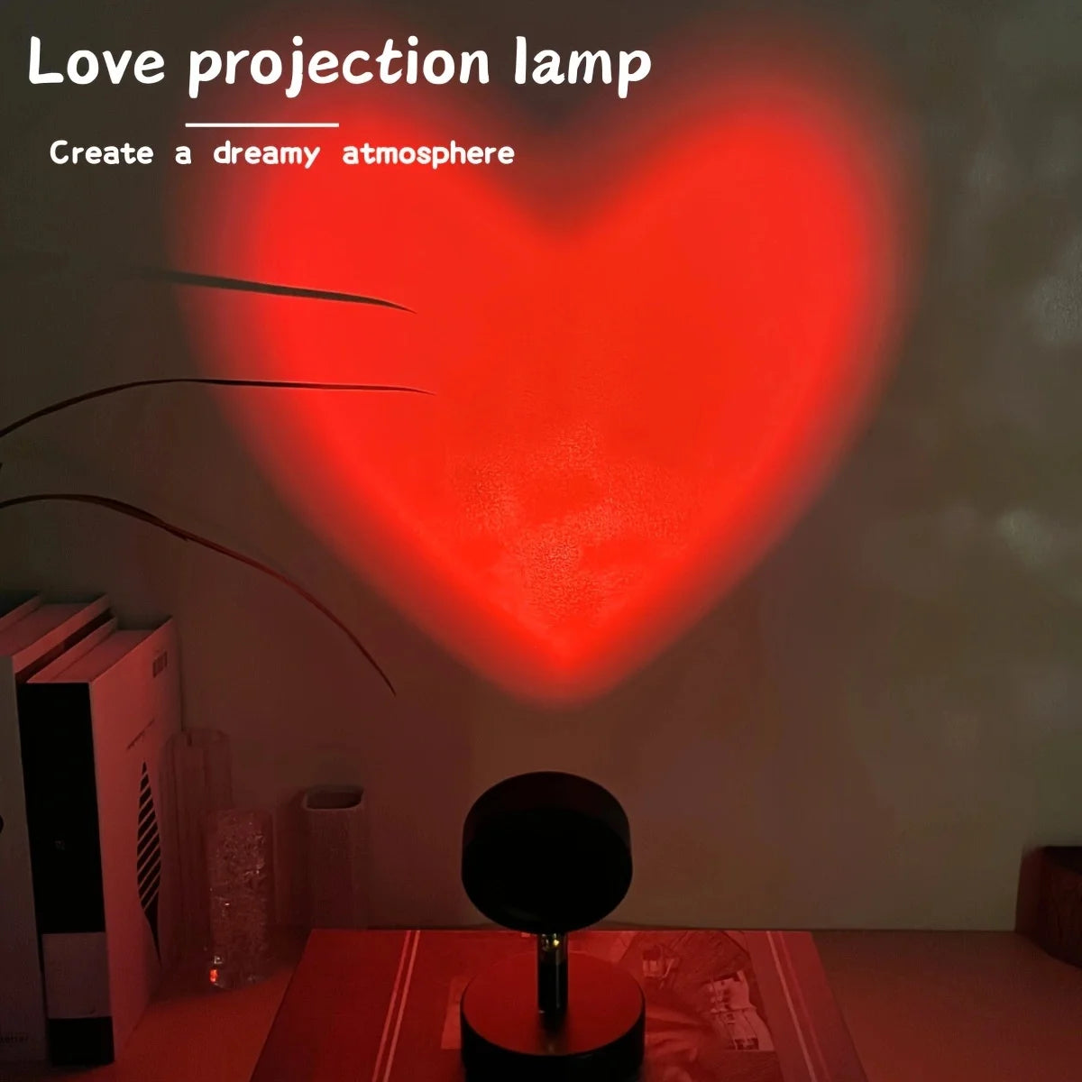 Hera LED Projector | USB Powered, Heart-Shaped Light Decor