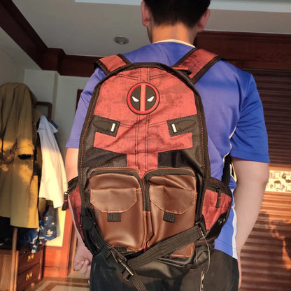 Sac à dos de grande capacité pour dessins animés d'anime – Design Marvel Avengers Deadpool et Capitaine Amérique