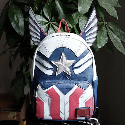 Sac à dos de grande capacité pour dessins animés d'anime – Design Marvel Avengers Deadpool et Capitaine Amérique