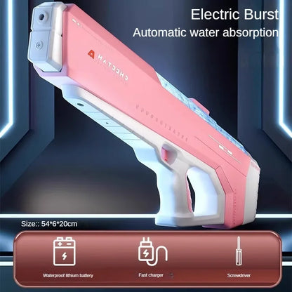 Pistolet à eau électrique haute pression pour enfants – Parfait pour les jeux d'été à la piscine