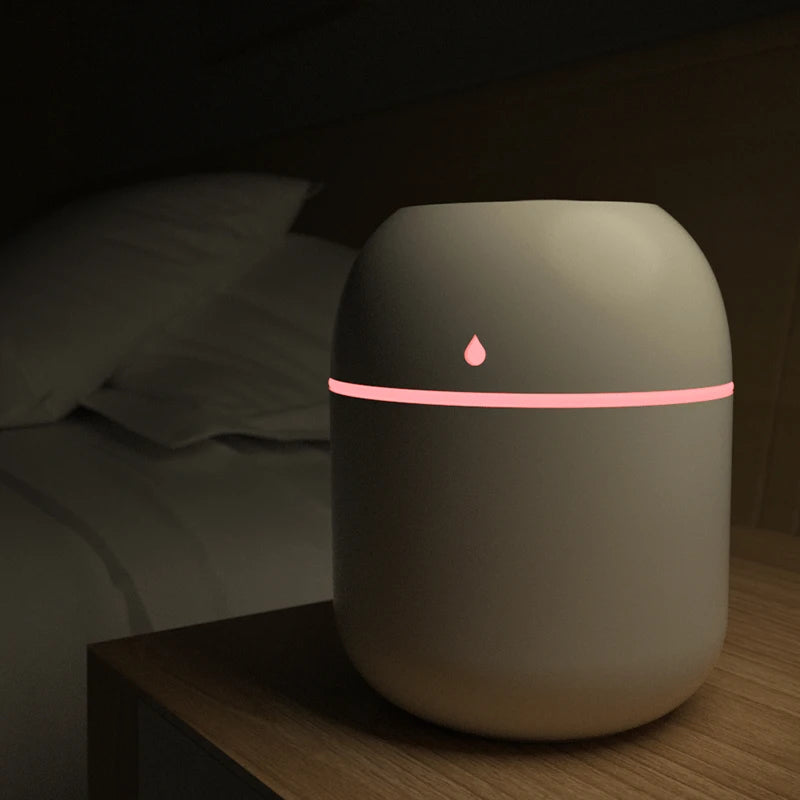 Mini humidificateur d'air portatif à ultrasons USB avec lampe DEL – Diffuseur d'arômes pour pièce et voyage
