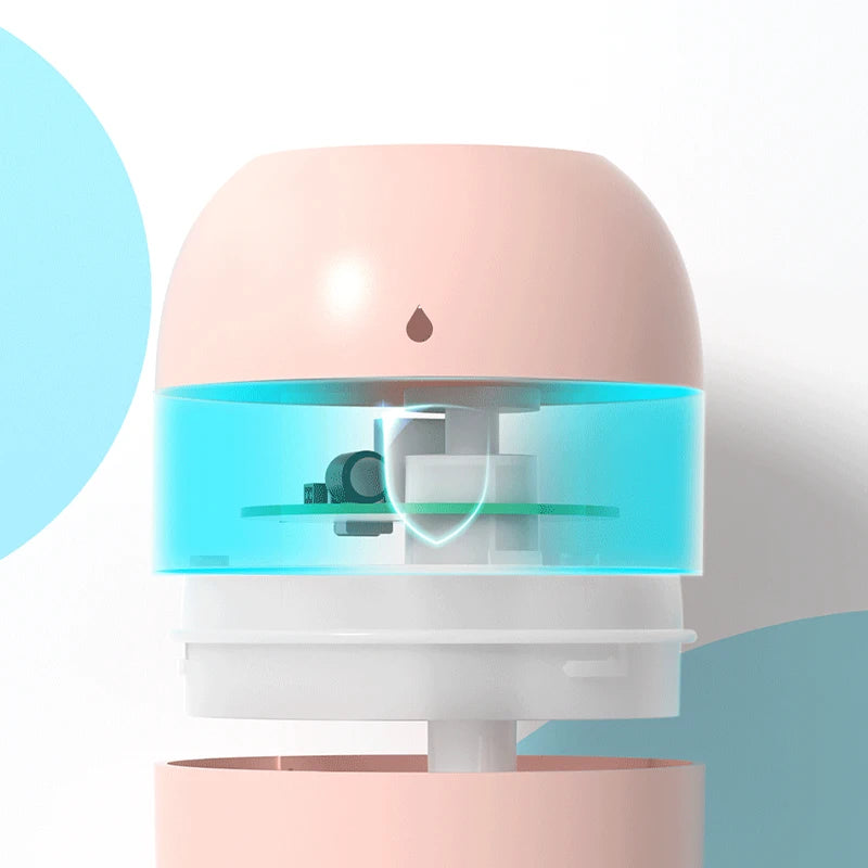 Mini humidificateur d'air portatif à ultrasons USB avec lampe DEL – Diffuseur d'arômes pour pièce et voyage