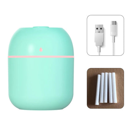 Mini humidificateur d'air portatif à ultrasons USB avec lampe DEL – Diffuseur d'arômes pour pièce et voyage