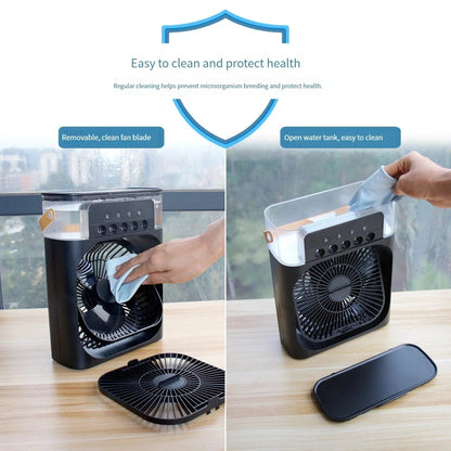 Humidificateur d'air mini USB 3 en 1 avec ventilateur rafraîchissant et veilleuse